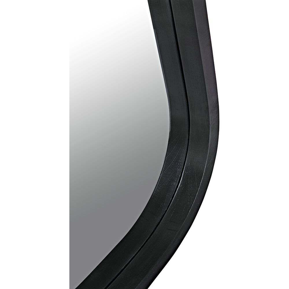 Gorky Black Wood Framed Oval Wall Mirror - LOOMLAN - Noir - Wall Mirrors