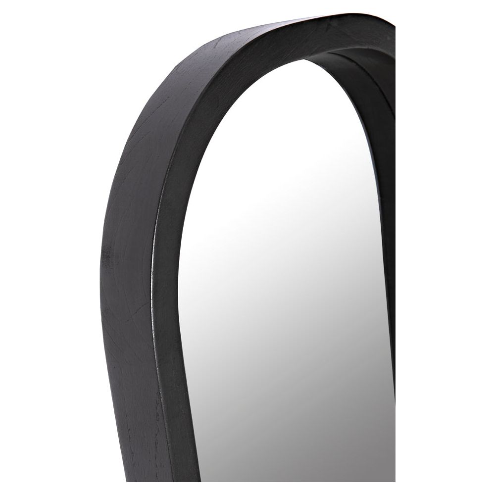 Gorky Black Wood Framed Oval Wall Mirror - LOOMLAN - Noir - Wall Mirrors