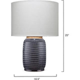 Graham Dark Blue Ceramic Table Lamp - LOOMLAN - Jamie Young - Table Lamps