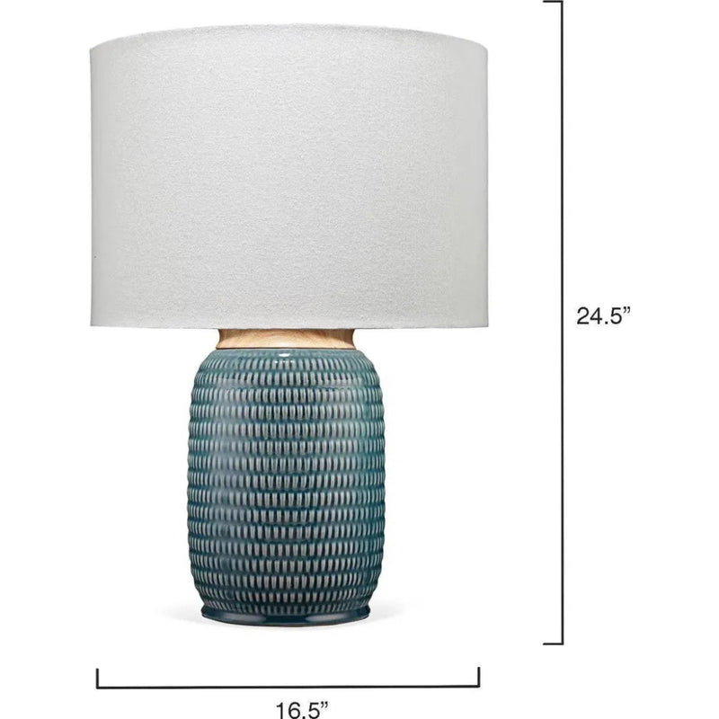Graham Indigo - Blue Ceramic Table Lamp - LOOMLAN - Jamie Young - Table Lamps