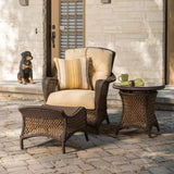 Grand Traverse 3Pc Set Lounge Chair Table & Ottoman - LOOMLAN - Lloyd Flanders - Outdoor Lounge Sets