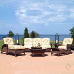 Grand Traverse Patio Ottoman Outdoor Furniture - LOOMLAN - Lloyd Flanders - Outdoor Ottomans