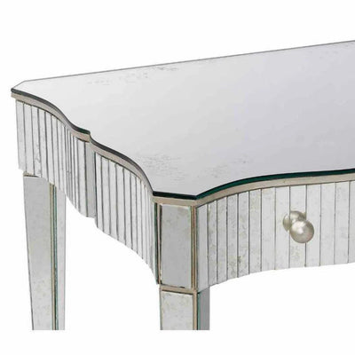 Granello Silver Leaf Antique Gilda Vanity Table - LOOMLAN - Currey & Co - Home Office Desks