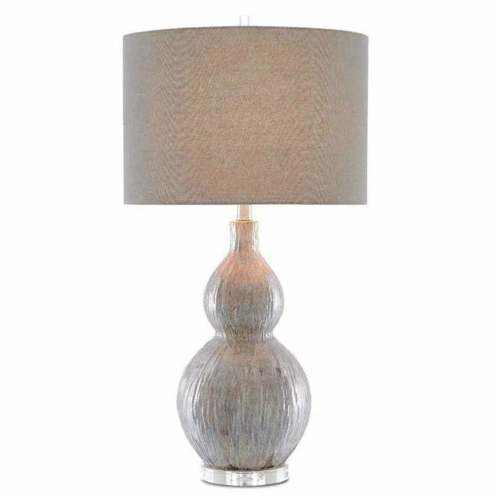 Gray Blue Taupe Clear Idyll Table Lamp - LOOMLAN - Currey & Co - Table Lamps