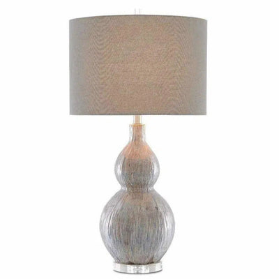 Gray Blue Taupe Clear Idyll Table Lamp - LOOMLAN - Currey & Co - Table Lamps