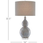 Gray Blue Taupe Clear Idyll Table Lamp - LOOMLAN - Currey & Co - Table Lamps