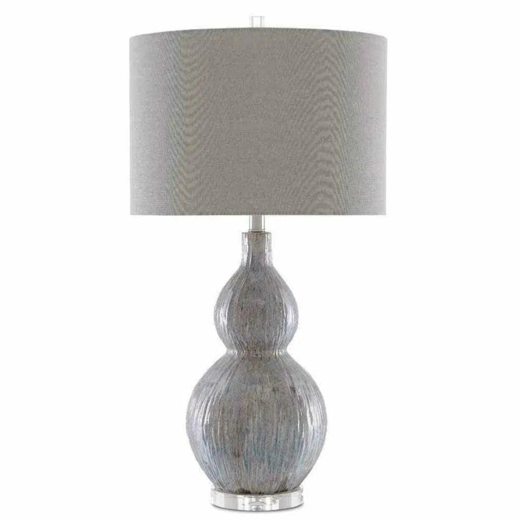 Gray Blue Taupe Clear Idyll Table Lamp - LOOMLAN - Currey & Co - Table Lamps