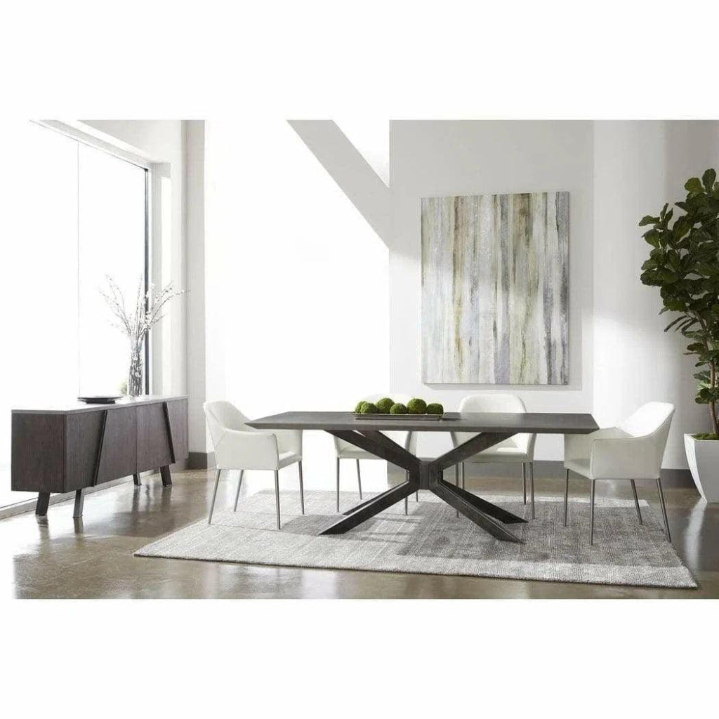 Gray Industry Rectangle Concrete Dining Table - LOOMLAN - Essentials For Living - Dining Tables