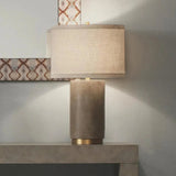 Grey Cement Tin Metal Mortar Table Lamp - LOOMLAN - Jamie Young - Table Lamps