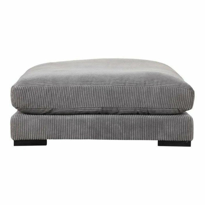 Grey Corduroy Couch Modular Ottoman - LOOMLAN - Moe's Home - Modular Components