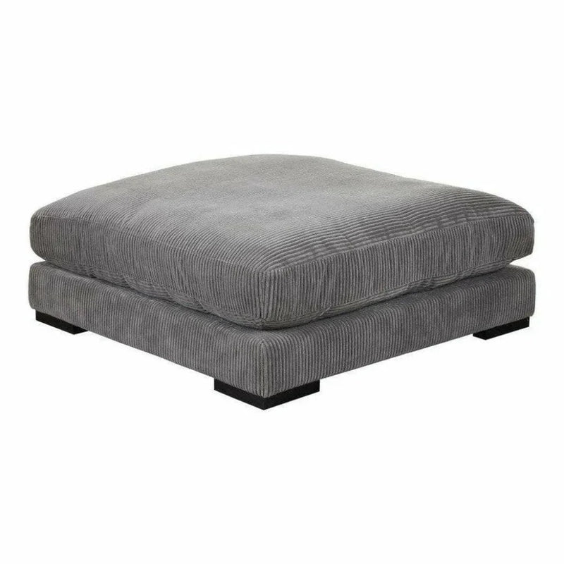 Grey Corduroy Couch Modular Ottoman - LOOMLAN - Moe's Home - Modular Components