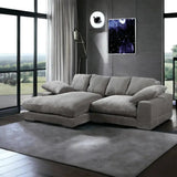 Grey Corduroy Reversible Sectional Sofa - LOOMLAN - Moe's Home - Modular Sofas