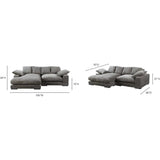 Grey Corduroy Reversible Sectional Sofa - LOOMLAN - Moe's Home - Modular Sofas