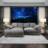 Grey Corduroy Reversible Sectional Sofa - LOOMLAN - Moe's Home - Modular Sofas