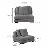 Grey Corduroy Slipper Chair Modular - LOOMLAN - Moe's Home - Modular Components