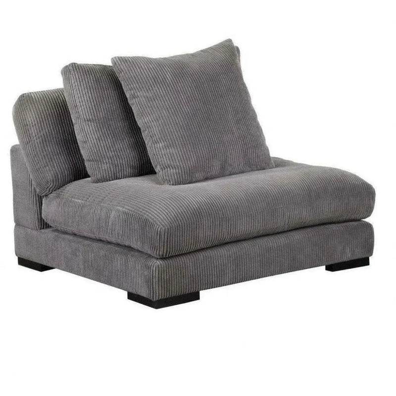 Grey Corduroy Slipper Chair Modular - LOOMLAN - Moe's Home - Modular Components