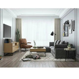 Grey Corduroy Slipper Chair Modular - LOOMLAN - Moe's Home - Modular Components