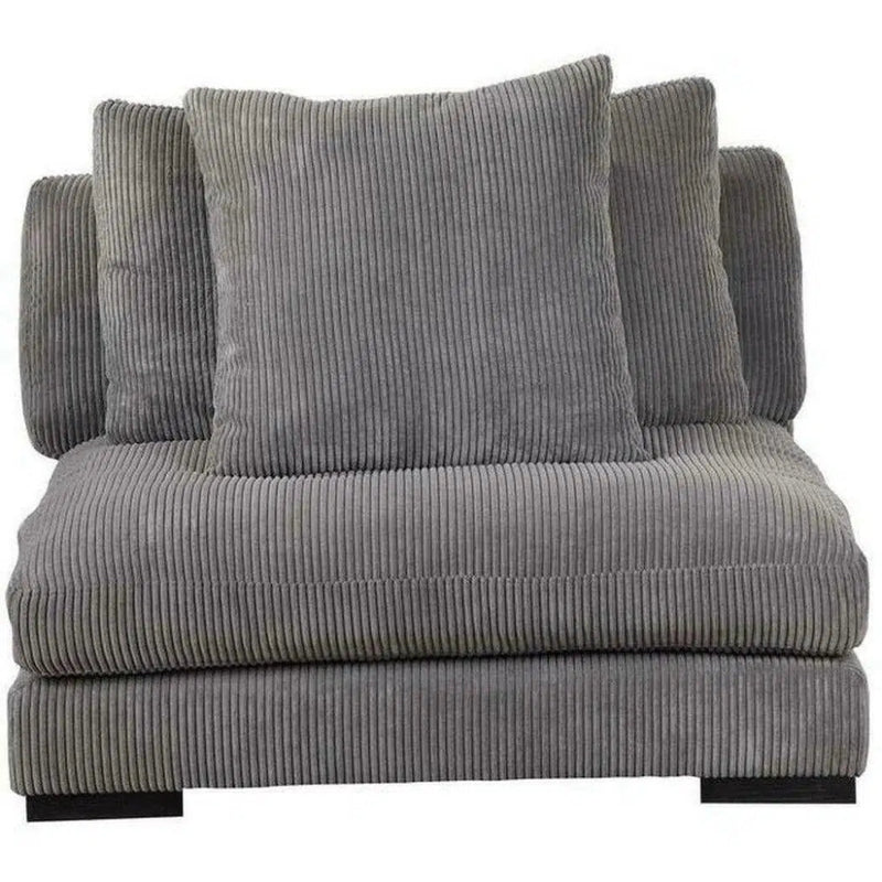 Grey Corduroy Slipper Chair Modular - LOOMLAN - Moe's Home - Modular Components