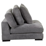 Grey Corduroy Slipper Chair Modular - LOOMLAN - Moe's Home - Modular Components