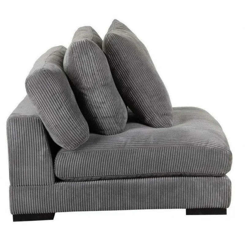 Grey Corduroy Slipper Chair Modular - LOOMLAN - Moe's Home - Modular Components