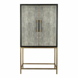 Grey Shagreen Bar on Stand - LOOMLAN - Moe's Home - Home Bar Cabinets