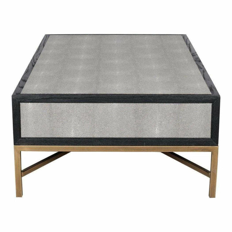 Grey Shagreen Coffee Table With Drawers - LOOMLAN - Moe's Home - Coffee Tables