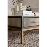 Grey Shagreen Coffee Table With Drawers - LOOMLAN - Moe's Home - Coffee Tables