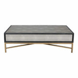 Grey Shagreen Coffee Table With Drawers - LOOMLAN - Moe's Home - Coffee Tables