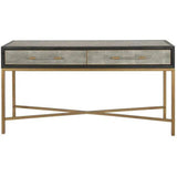 Grey Shagreen Console Table With Drawers - LOOMLAN - Moe's Home - Console Tables