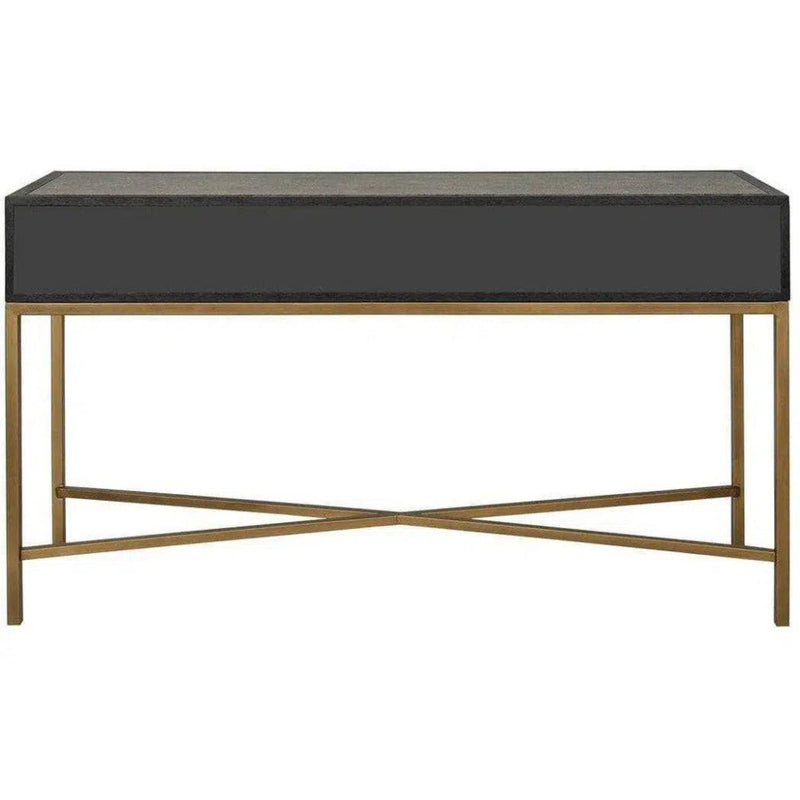 Grey Shagreen Console Table With Drawers - LOOMLAN - Moe's Home - Console Tables