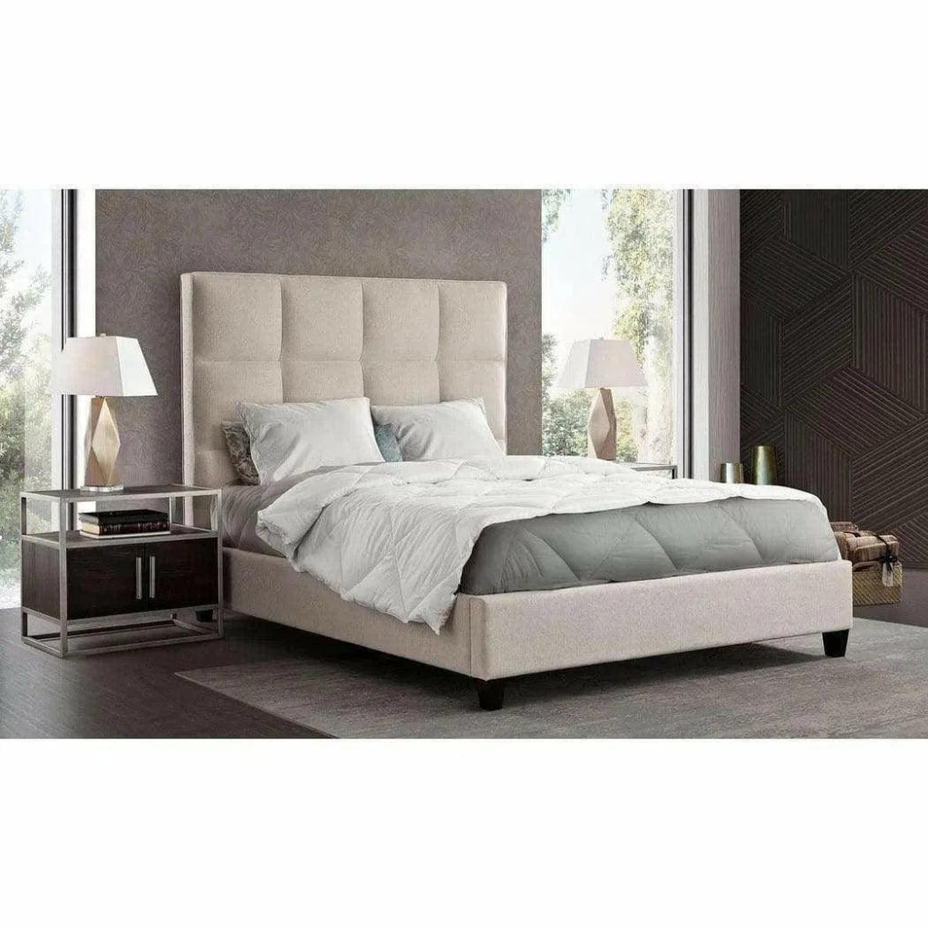 Grid Tufted Low Profile Bed Frame - LOOMLAN - Diamond Sofa - Beds