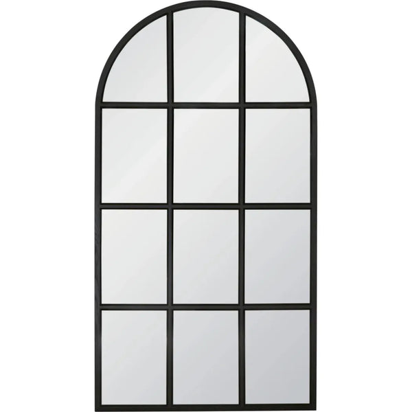 Grid Wooden Vertical Arched Floor Mirror - LOOMLAN - Essentials For Living - Floor Mirrors