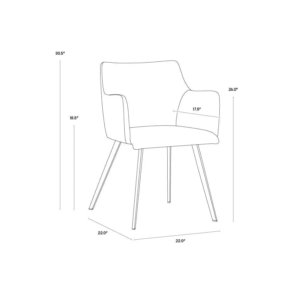 Griffin Leather Modern Dining Armchair - LOOMLAN - SUNPAN - Dining Chairs