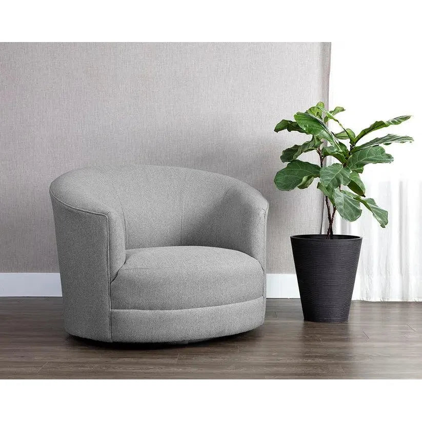 Grimaldi Fabric Swivel Armchair - LOOMLAN - Club Chairs