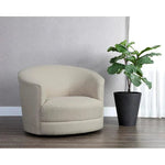 Grimaldi Fabric Swivel Armchair - LOOMLAN - SUNPAN - Club Chairs