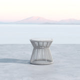 Miami Elegant Carrara Marble Top Outdoor End Table