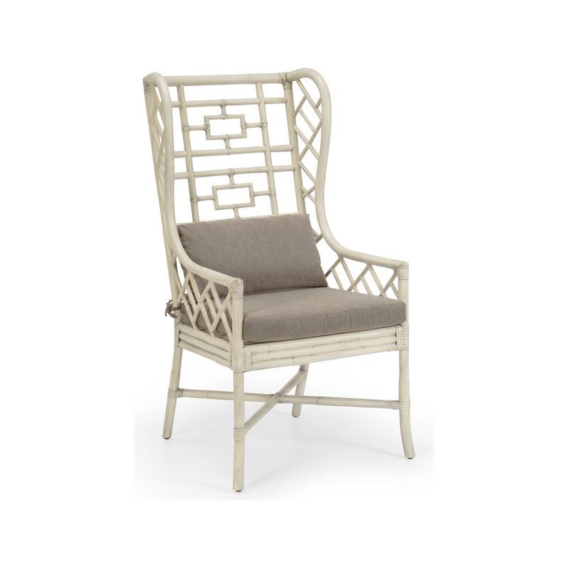 Gwyneth Rattan Frame Comfortable Wing Chair - LOOMLAN - Wildwood - Club Chairs