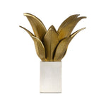 Hahnii Gold Leaf Design Marble Base Table Lamp - LOOMLAN - Chelsea House - Table Lamps