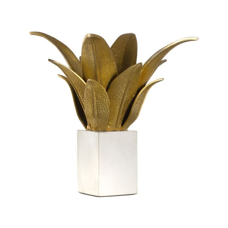 Hahnii Gold Leaf Design Marble Base Table Lamp - LOOMLAN - Chelsea House - Table Lamps