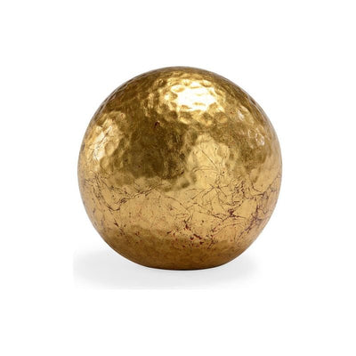 Hammered Gold Ball Warm Glow Sculpture - LOOMLAN - Chelsea House - Statues & Sculptures