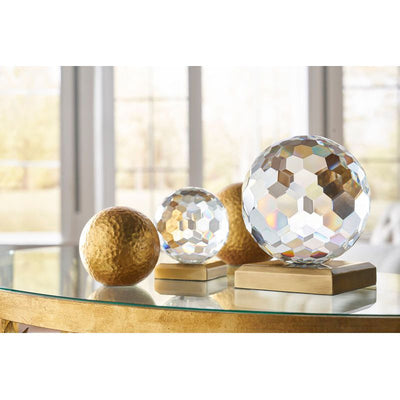 Hammered Gold Ball Warm Glow Sculpture - LOOMLAN - Chelsea House - Statues & Sculptures