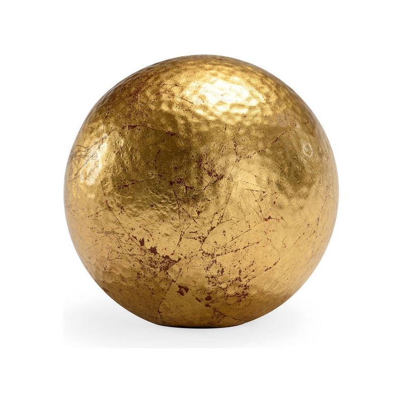 Hammered Gold Ball Warm Glow Sculpture - LOOMLAN - Chelsea House - Statues & Sculptures