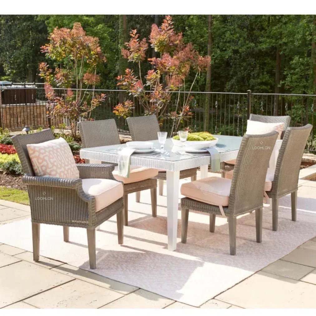 Hamptons Outdoor Wicker 72" Rectangular Dining Table - LOOMLAN - Lloyd Flanders - Outdoor Dining Tables