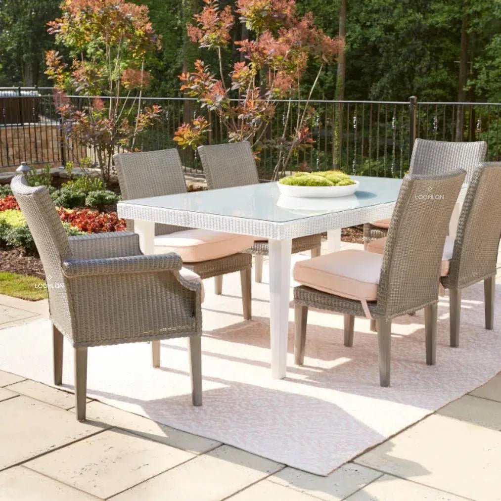 Hamptons Outdoor Wicker 72" Rectangular Dining Table - LOOMLAN - Lloyd Flanders - Outdoor Dining Tables