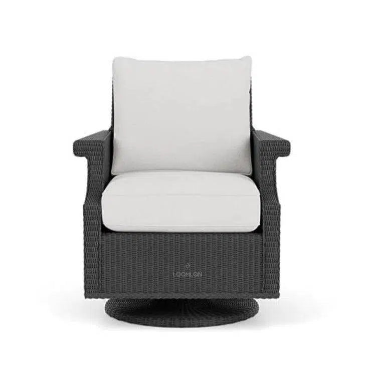 Hamptons Outdoor Wicker Swivel Rocker Lounge Chair - LOOMLAN - Lloyd Flanders - Outdoor Lounge Chairs