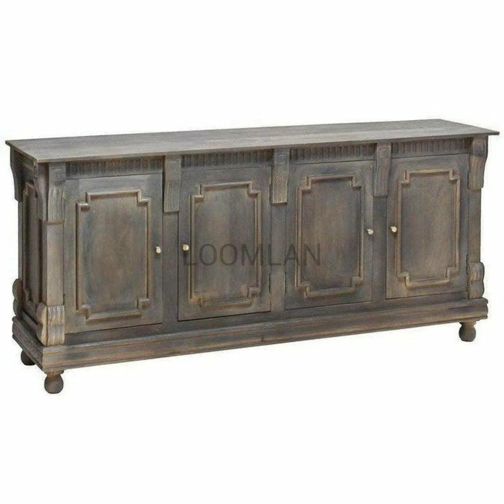 Hand Carved 4 Door Large Sideboard Buffet - LOOMLAN - LOOMLAN - Sideboards