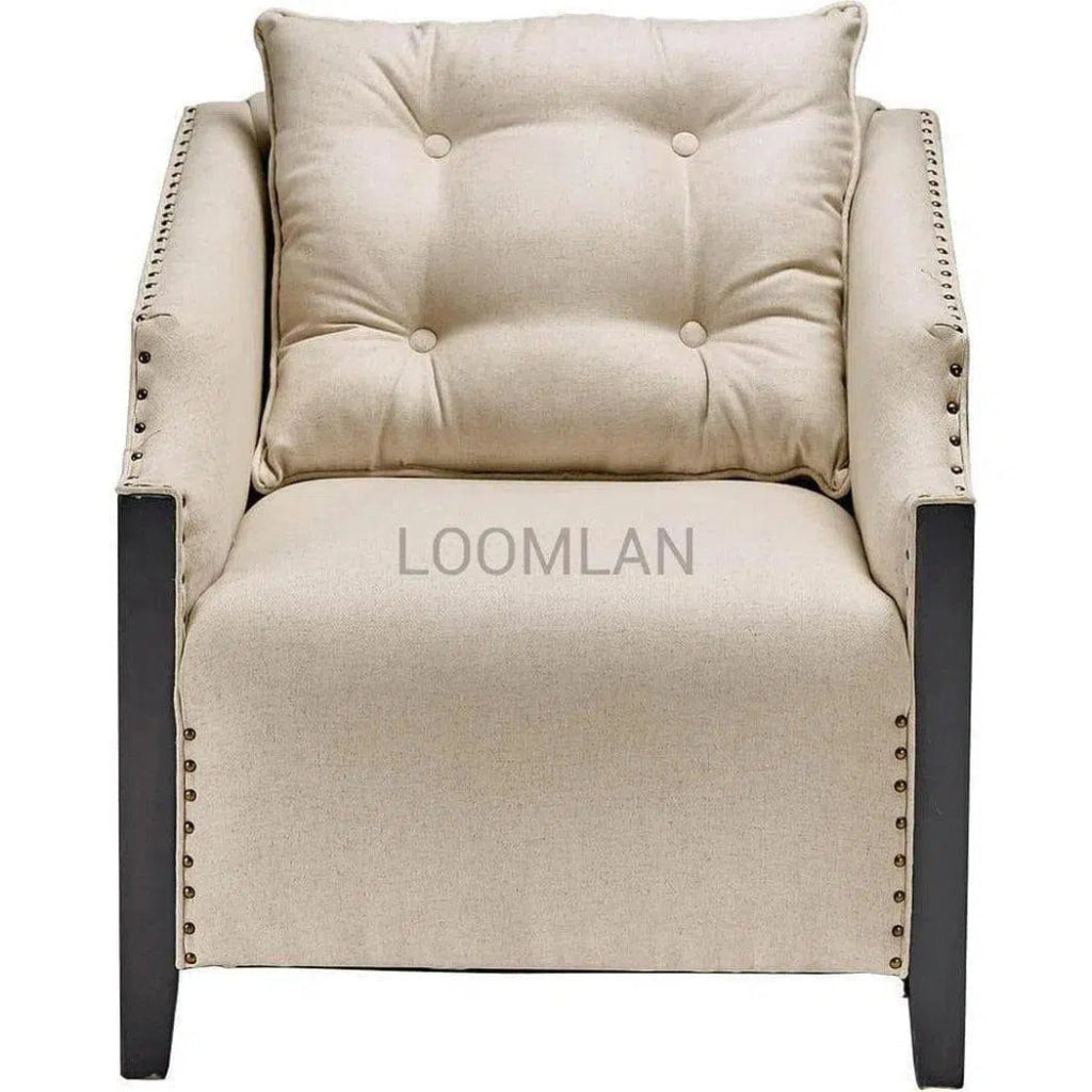 Hand - Panels Club Chair with Throw Pillow - LOOMLAN - LOOMLAN - Club Chairs