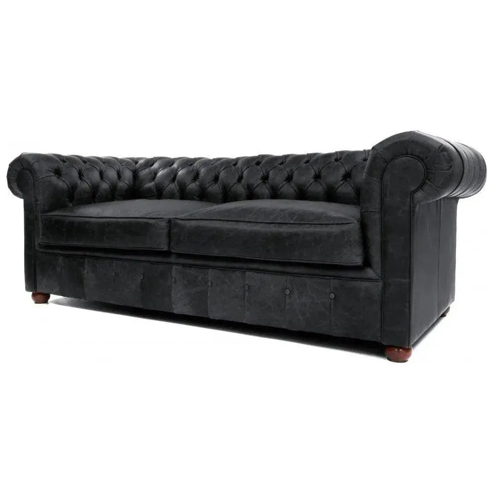 Hank Black Chesterfield Leather Sofa Made to Order - LOOMLAN - Uptown Sebastian - Sofas & Loveseats