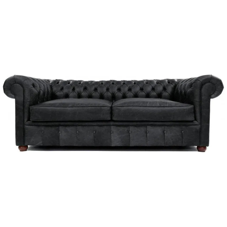 Hank Black Chesterfield Leather Sofa Made to Order - LOOMLAN - Uptown Sebastian - Sofas & Loveseats