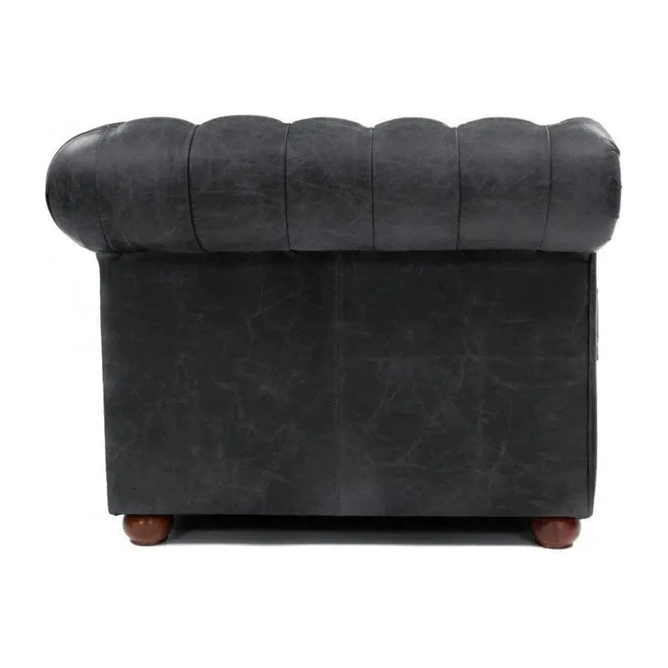 Hank Black Chesterfield Leather Sofa Made to Order - LOOMLAN - Uptown Sebastian - Sofas & Loveseats